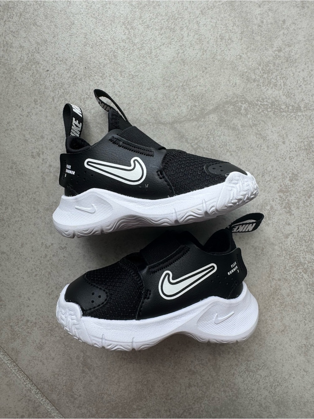 Nike Black & White Kids Slip-On Sneakers